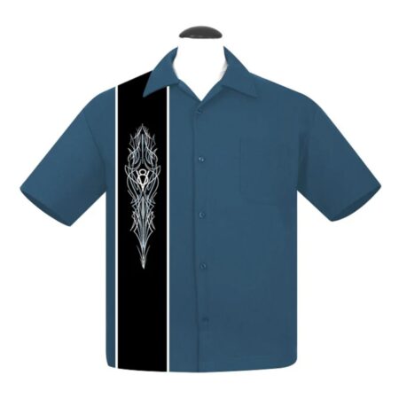 Steady Pinstripe V8 Racer Shirt Denim-L | Steady Clothing