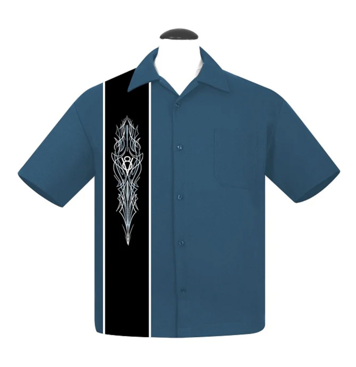 Steady Pinstripe V8 Racer Shirt Denim-L | Steady Clothing