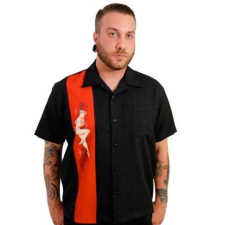 Steady Pinup Panel Shirt Black Red -XL | Steady Clothing