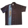 Steady Pinup Panel Shirt Charcoal Blue-S | 25% korting | Fiftiesstore