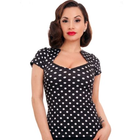 Steady Polka Dot Sophia Black White -XL | Steady Clothing