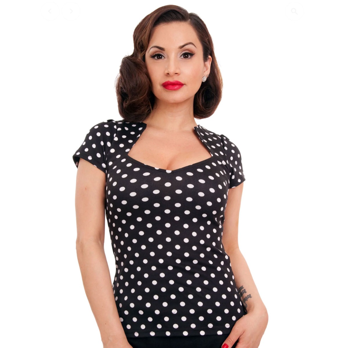 Steady Polka Dot Sophia Black White -XL | Steady Clothing