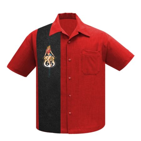 Steady Route 66 Pin up Panel Shirt Red-XS | Steady Clothing