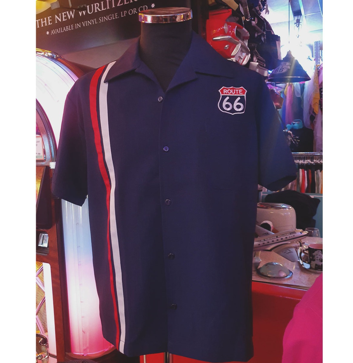 Steady Route 66 Racer Shirt Navy-3XL | Steady Clothing