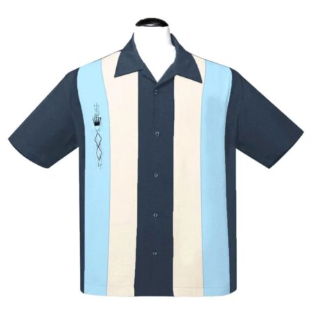 Steady The Kingston Shirt Charcoal Aqua-XXL | Steady Clothing