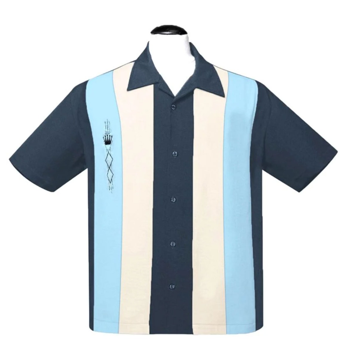 Steady The Kingston Shirt Charcoal Aqua-XXL | Steady Clothing