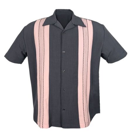 Steady The Ricardo Shirt Charcoal Pink-2XL | Fiftiesstore