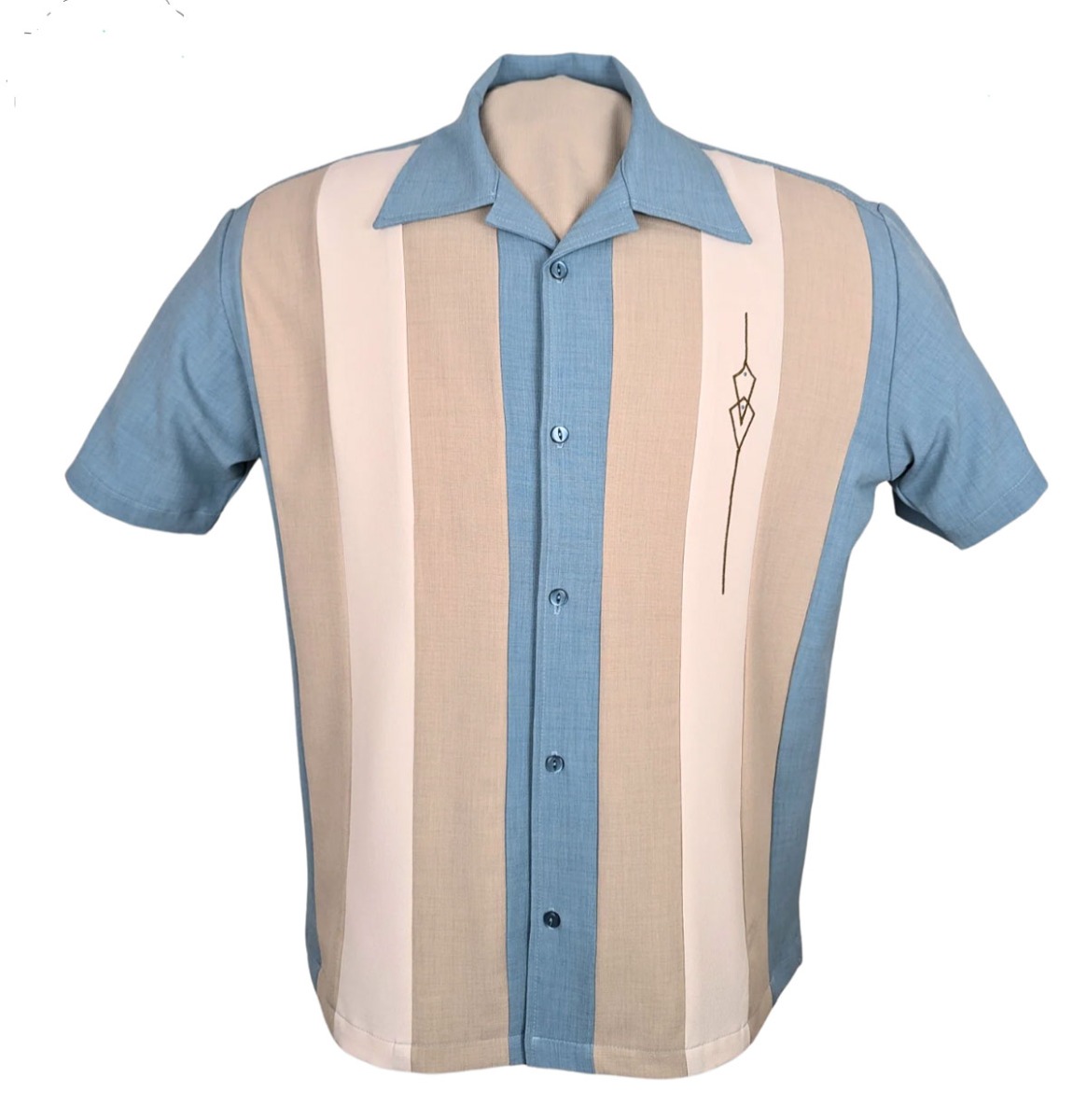 Steady The Sheen Shirt Aqua Cream Stone-XS | Fiftiesstore