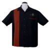 Steady V8 Classic Button Shirt Black Rust-XS | Steady Clothing