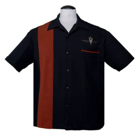 Steady V8 Classic Button Shirt Black Rust-XS | Steady Clothing