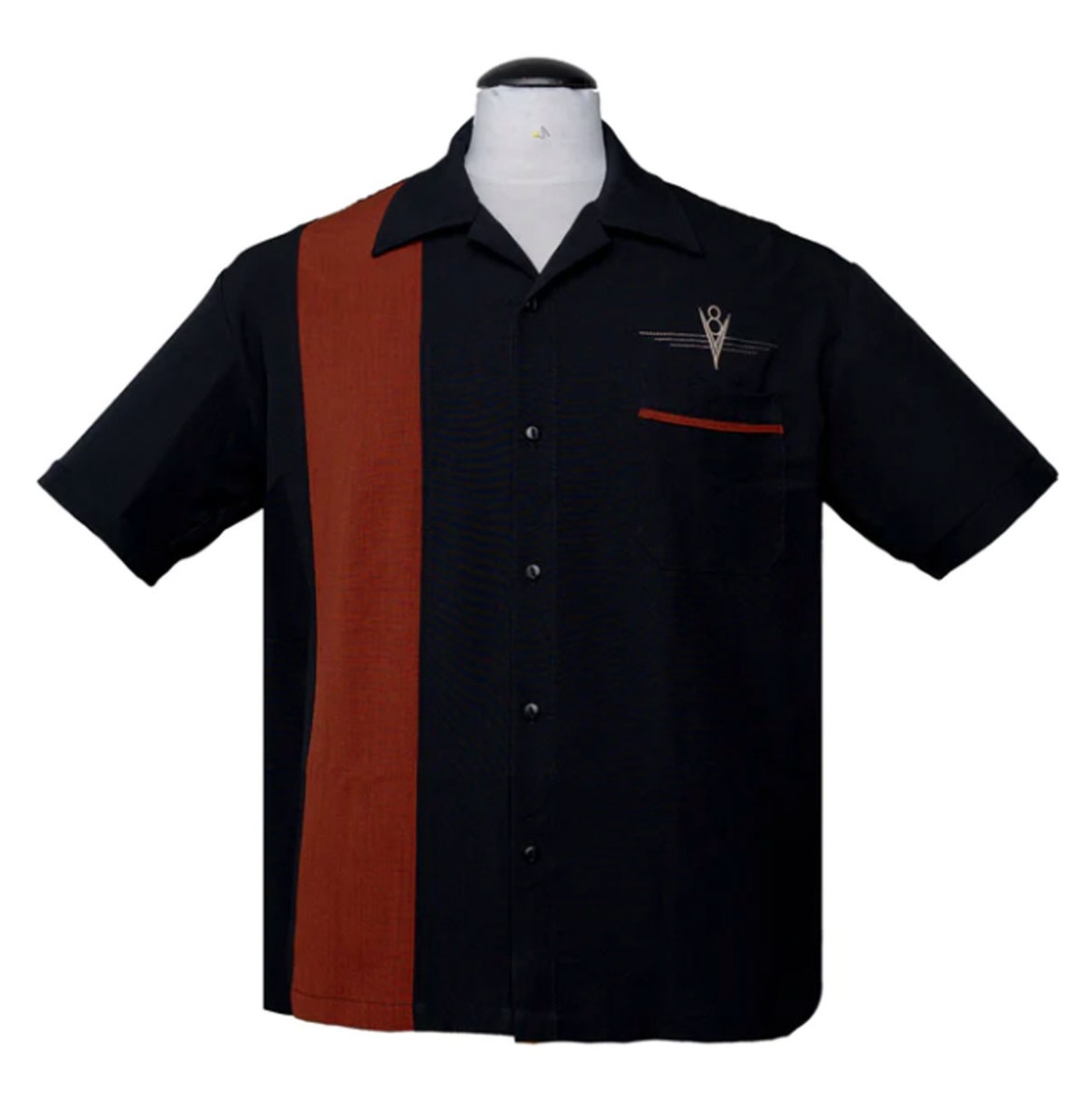 Steady V8 Classic Button Shirt Black Rust-XXXL | Steady Clothing