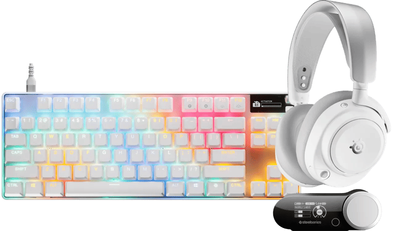 SteelSeries Arctis Nova Pro Omni Wit + Apex Pro TKL Gen 3 Qwerty Wit