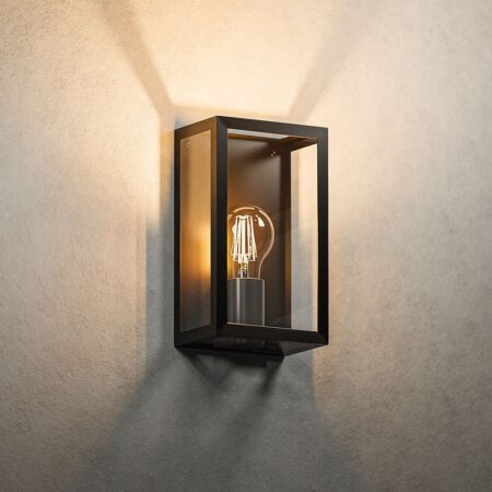 Stella Smart Wandlamp LED - Wifi + Bluetooth - 7 Watt 806 lumen - Dimbaar - 1800-6500K - E27 ST64 Filament lichtbron - IP44 waterdicht - Zwart - Google Home