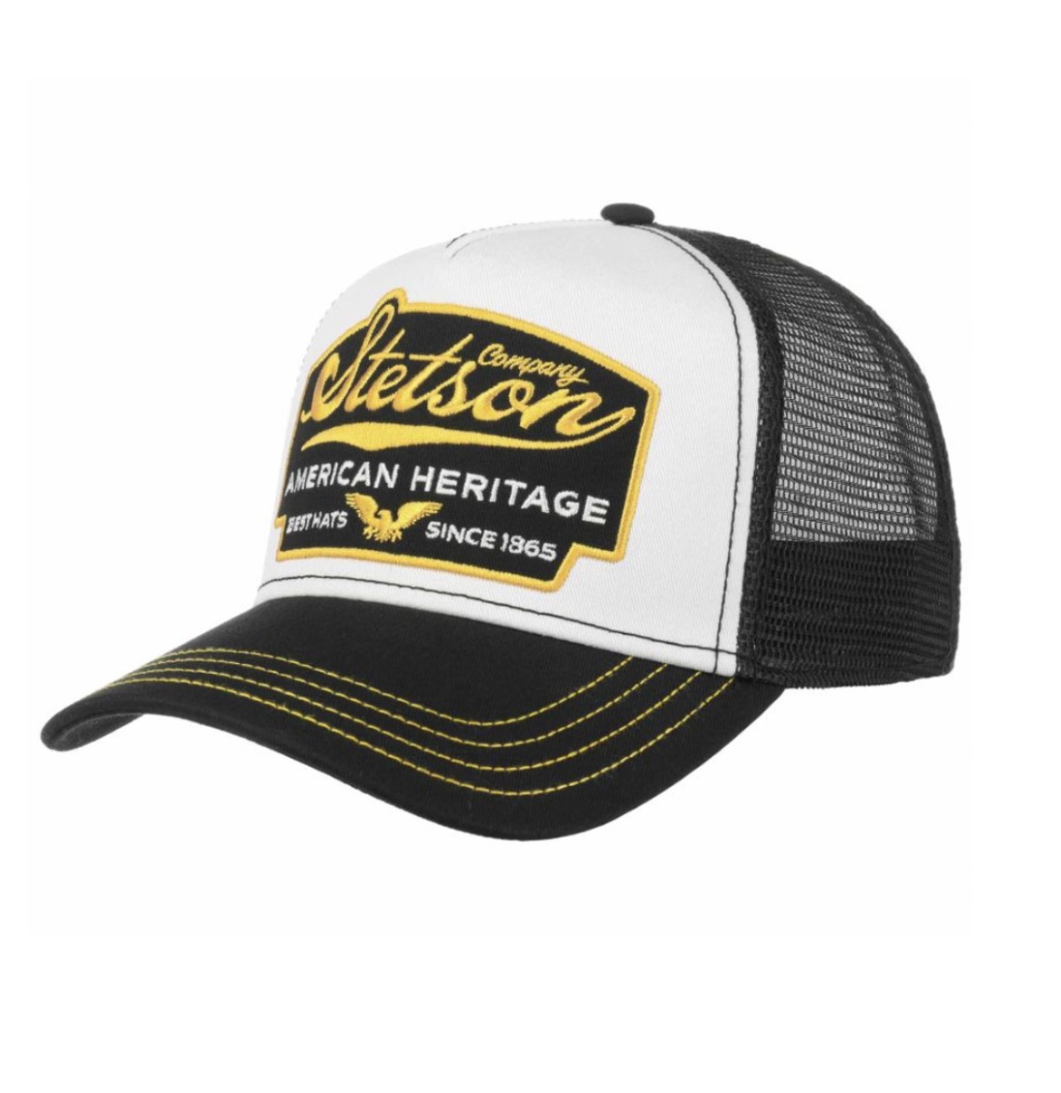Stetson American Heritage Trucker Pet Zwart Geel | Stetson