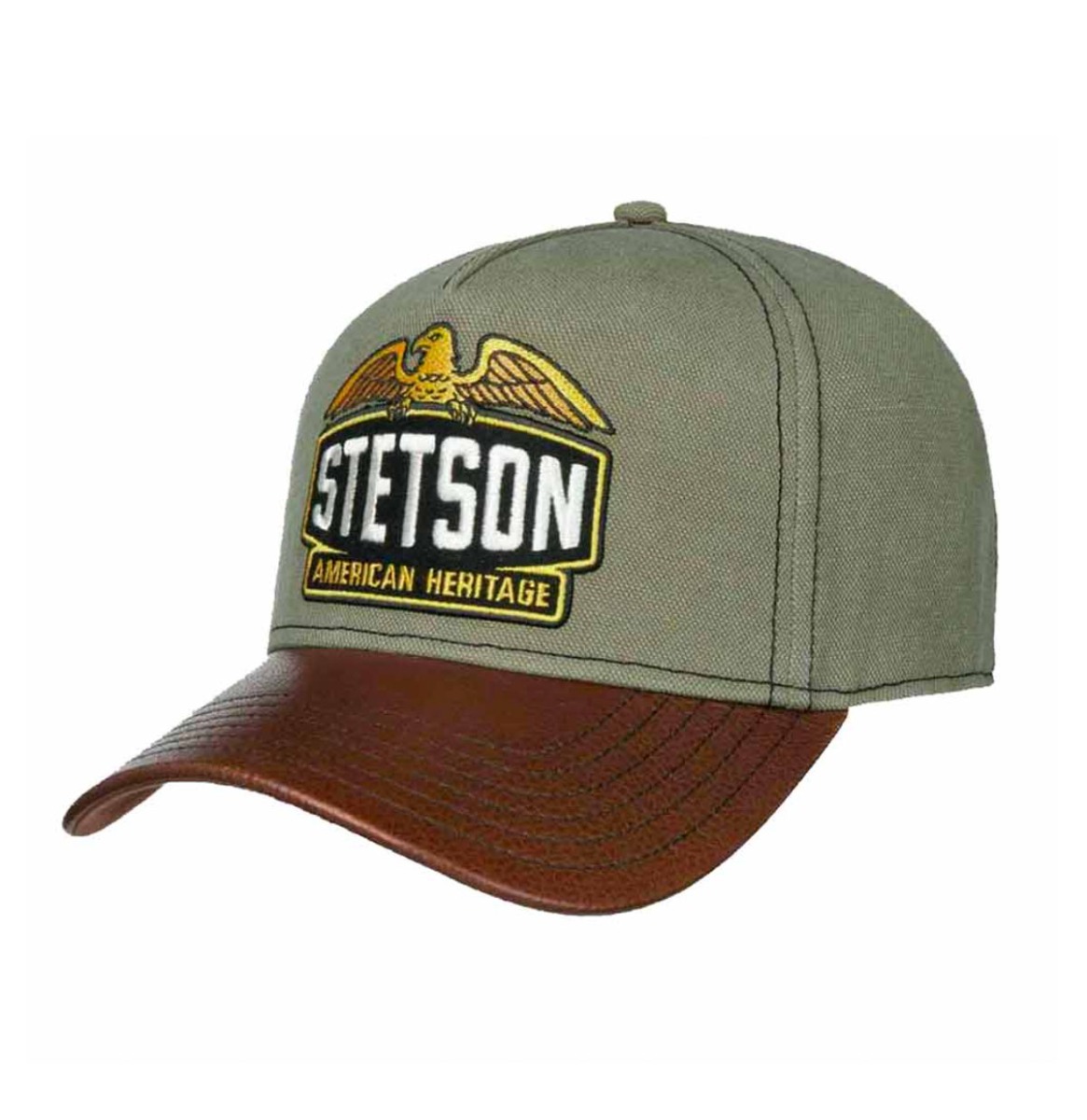 Stetson Army Pet Leer Bruin Groen | Stetson