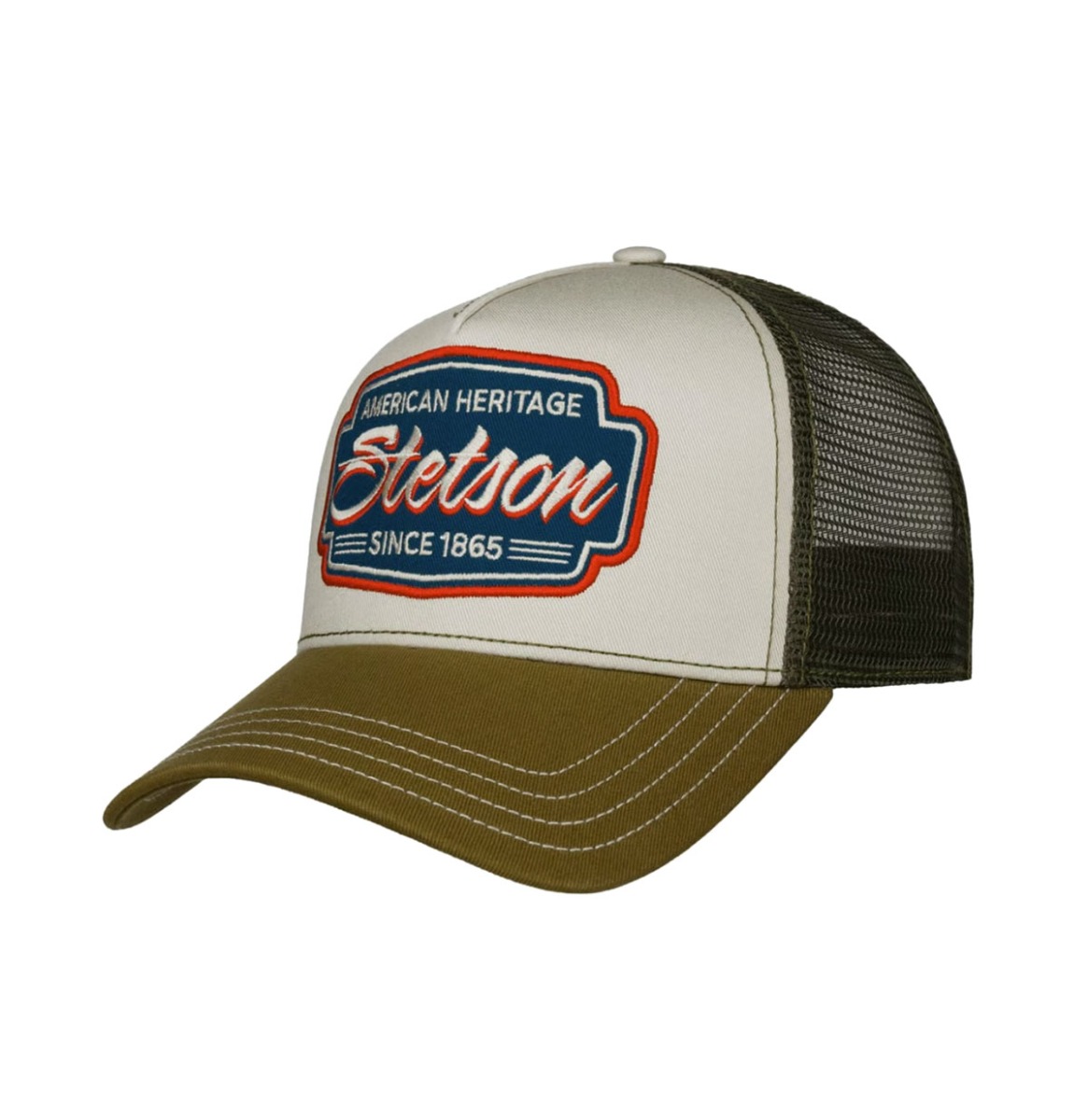 Stetson Classic Race Trucker Pet Groen Creme | Fiftiesstore