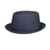 Stetson Danvick Pork Pie Denim Hat Dark Blue-61 / XL | Stetson