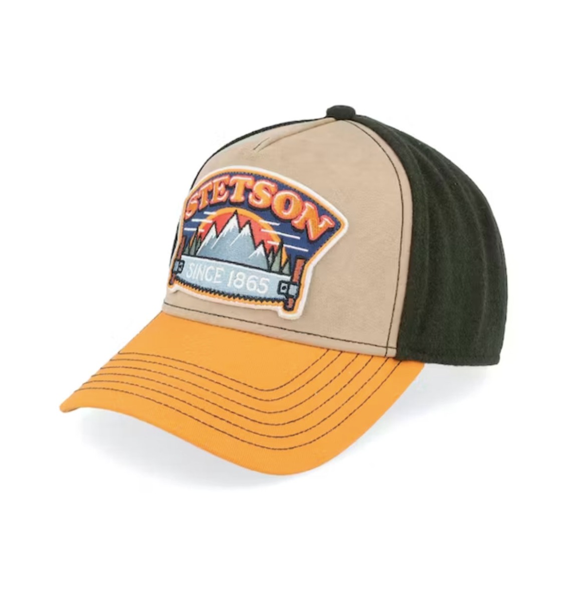 Stetson Hacksaw Trucker Cap Orange Green | Stetson