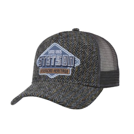 Stetson Harris Tweed Trucker Pet Grijs | Stetson