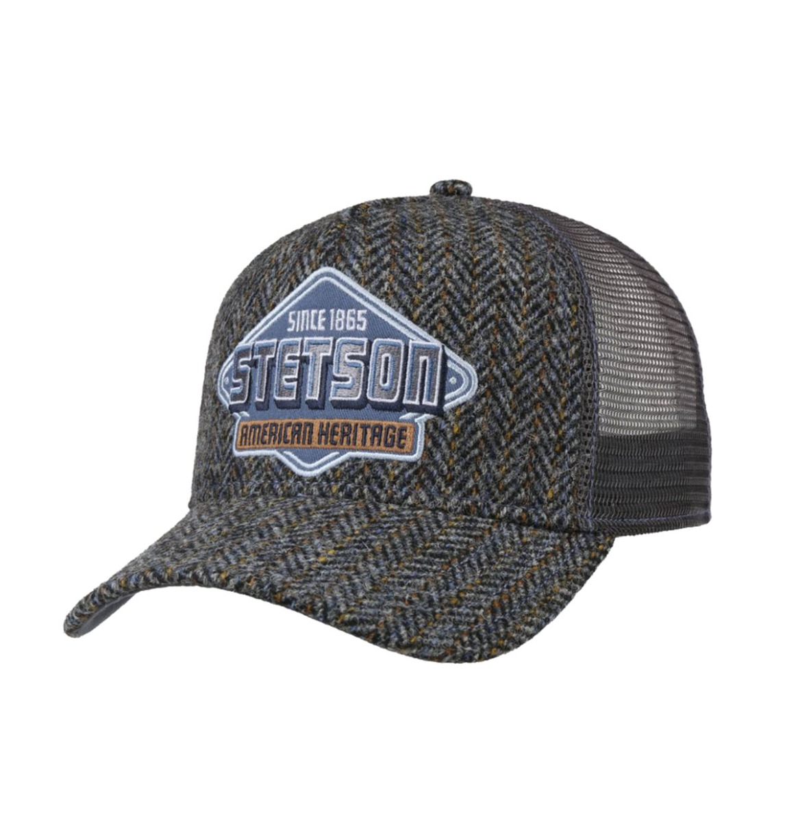 Stetson Harris Tweed Trucker Pet Grijs | Stetson