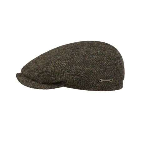 Stetson Hatteras Dark Herringbone Harris Tweed Garage Driver Cap -61 / XL | Stetson