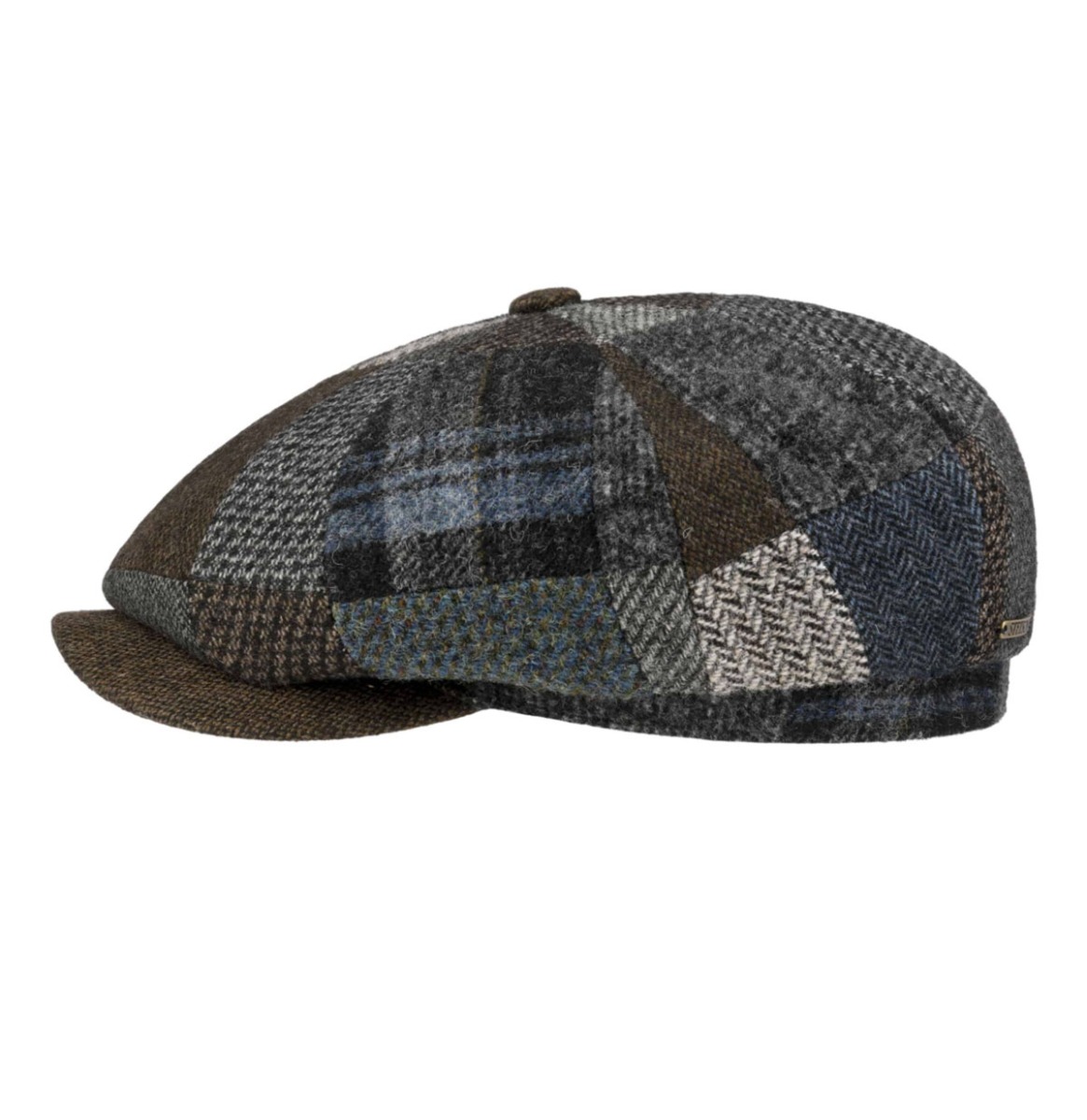 Stetson Hatteras Patchwork Wool Cap Blue Grey-61 / XL | Stetson