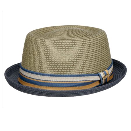 Stetson Pork Pie Toyo Hat Green Blue-57/M | Fiftiesstore