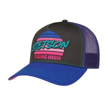 Stetson Rising High Trucker Pet Zwart Paars | Stetson