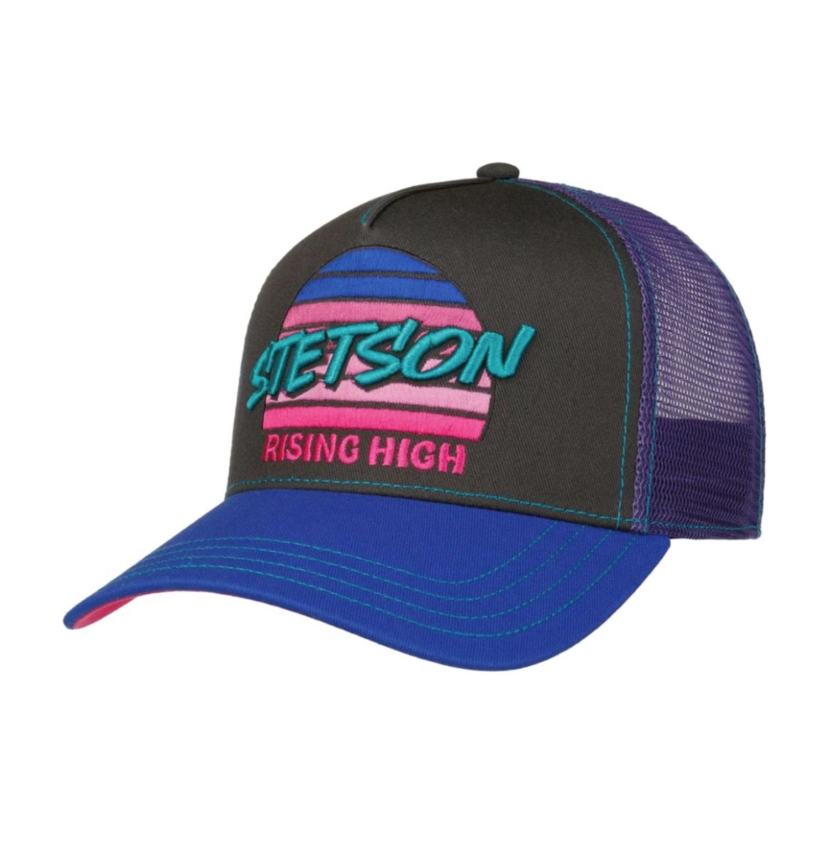 Stetson Rising High Trucker Pet Zwart Paars | Stetson