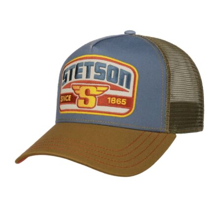 Stetson S Wing Patch Trucker Pet Blauw Bruin | Stetson