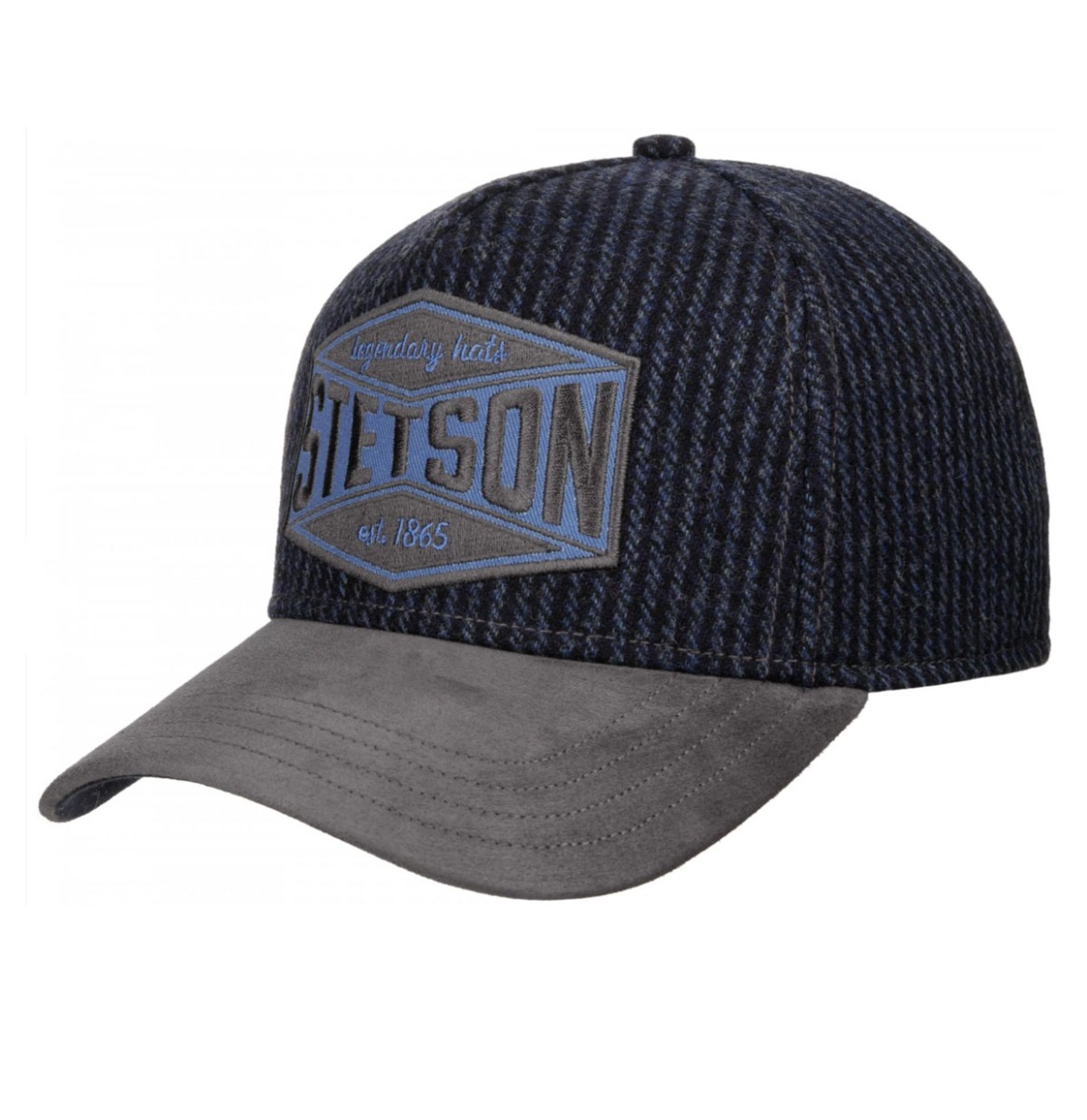 Stetson Trucker Pet Goat Suede Wol Blauw | Stetson