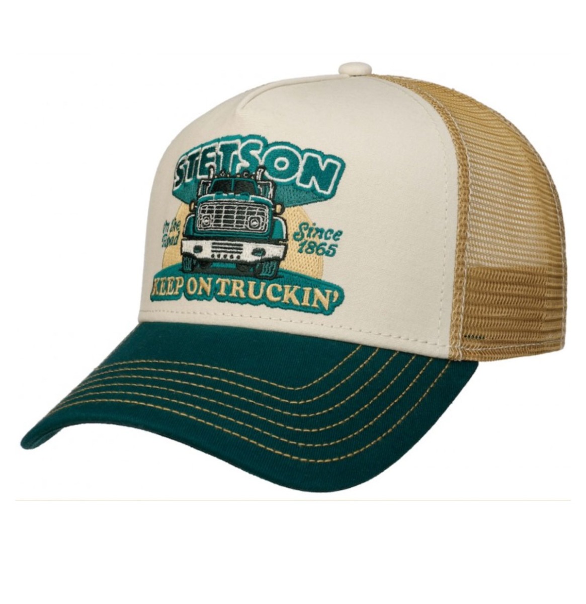 Stetson Trucker Pet Keep On Trucking Groen Goud | Stetson