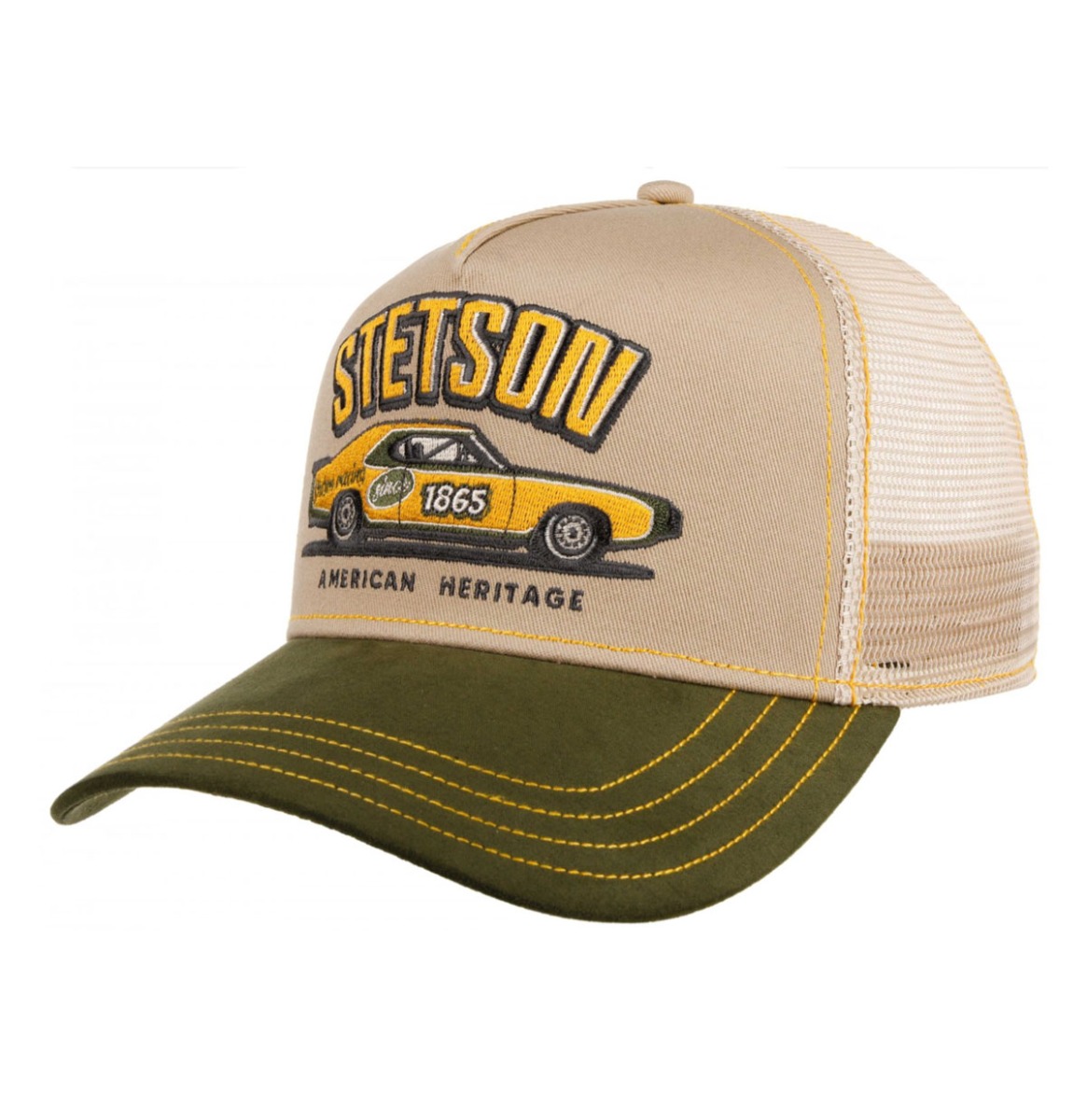 Stetson Trucker Pet Racing Groen Beige | Stetson