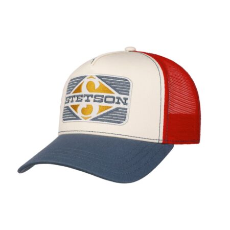 Stetson Trucker Pet Rhombus Rood Blauw | Stetson