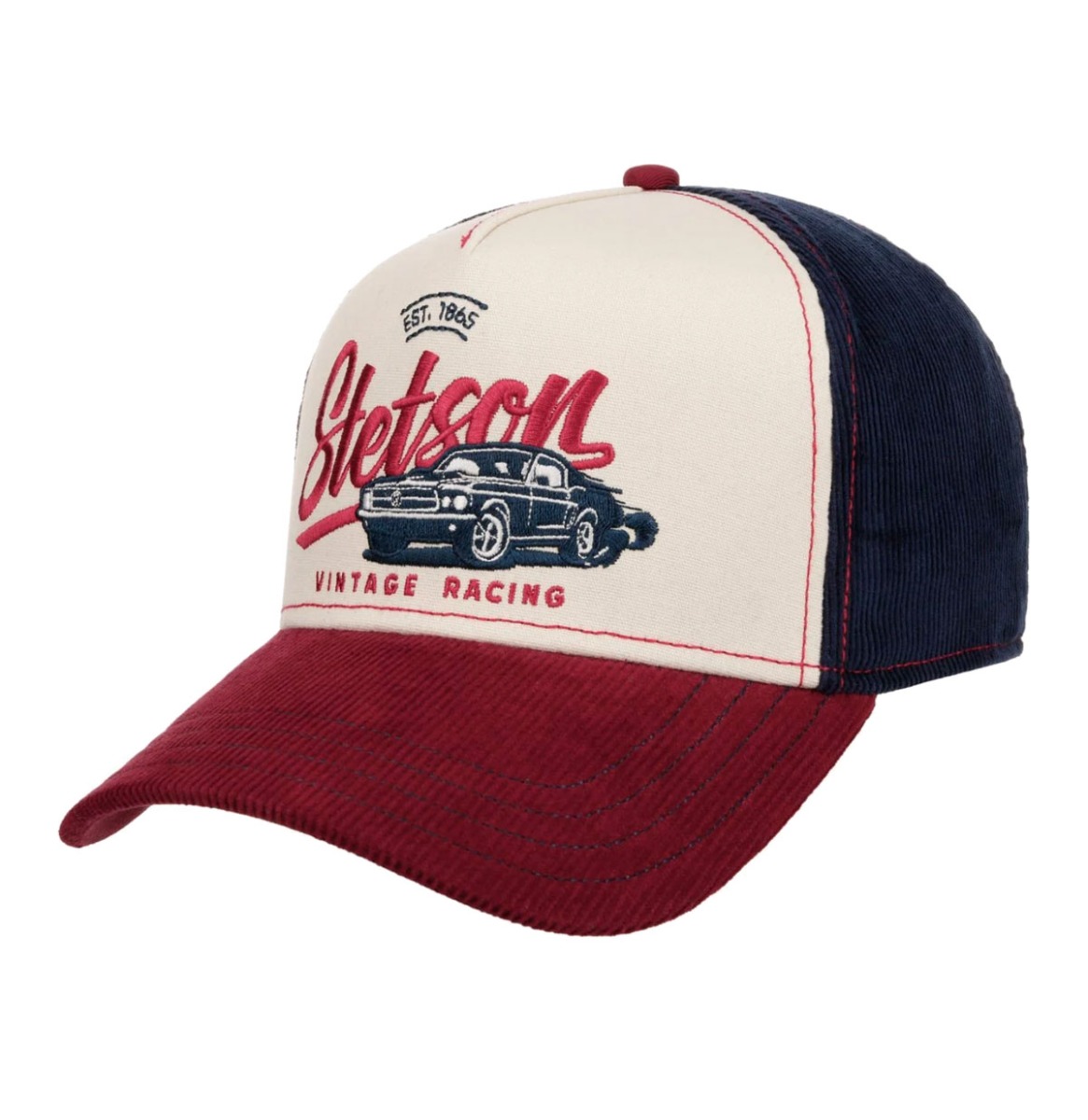 Stetson Trucker Pet Vintage Racing Blauw Rood | Stetson