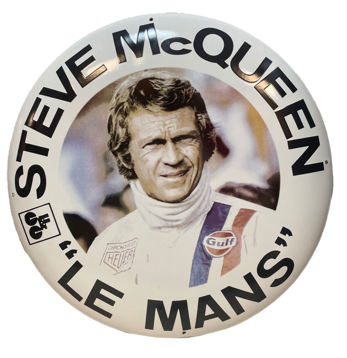Steve McQueen - Le Mans Emaille Bord 60 cm | Gulf