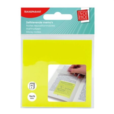 Sticky Notes 50 / 76x76mm Transparant | Soho