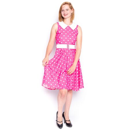 Stippen Jurk Met Riem - S (Gebruikt) | 35% korting | Fiftiesstore