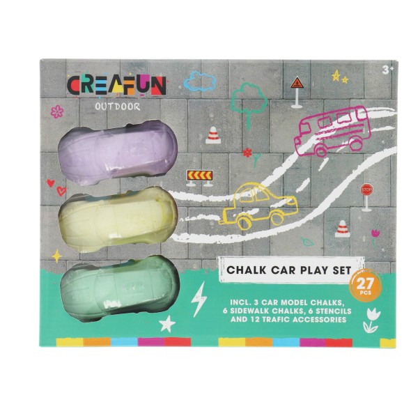 Stoepkrijt Auto's Wegenset 3 Stuks Creafun Outdoor | Creafun