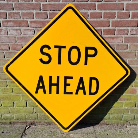Stop Ahead Verkeersbord - 76 x 76cm - Origineel | The Dutch Pickers