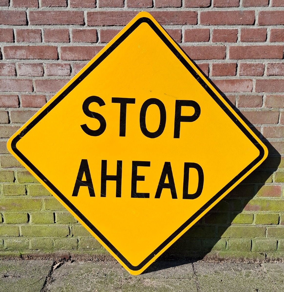 Stop Ahead Verkeersbord - 76 x 76cm - Origineel | The Dutch Pickers
