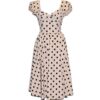 Stop Staring Billion Dollar Black Polka Dot Tan Swing Dress -S | 40% korting | Stop Staring