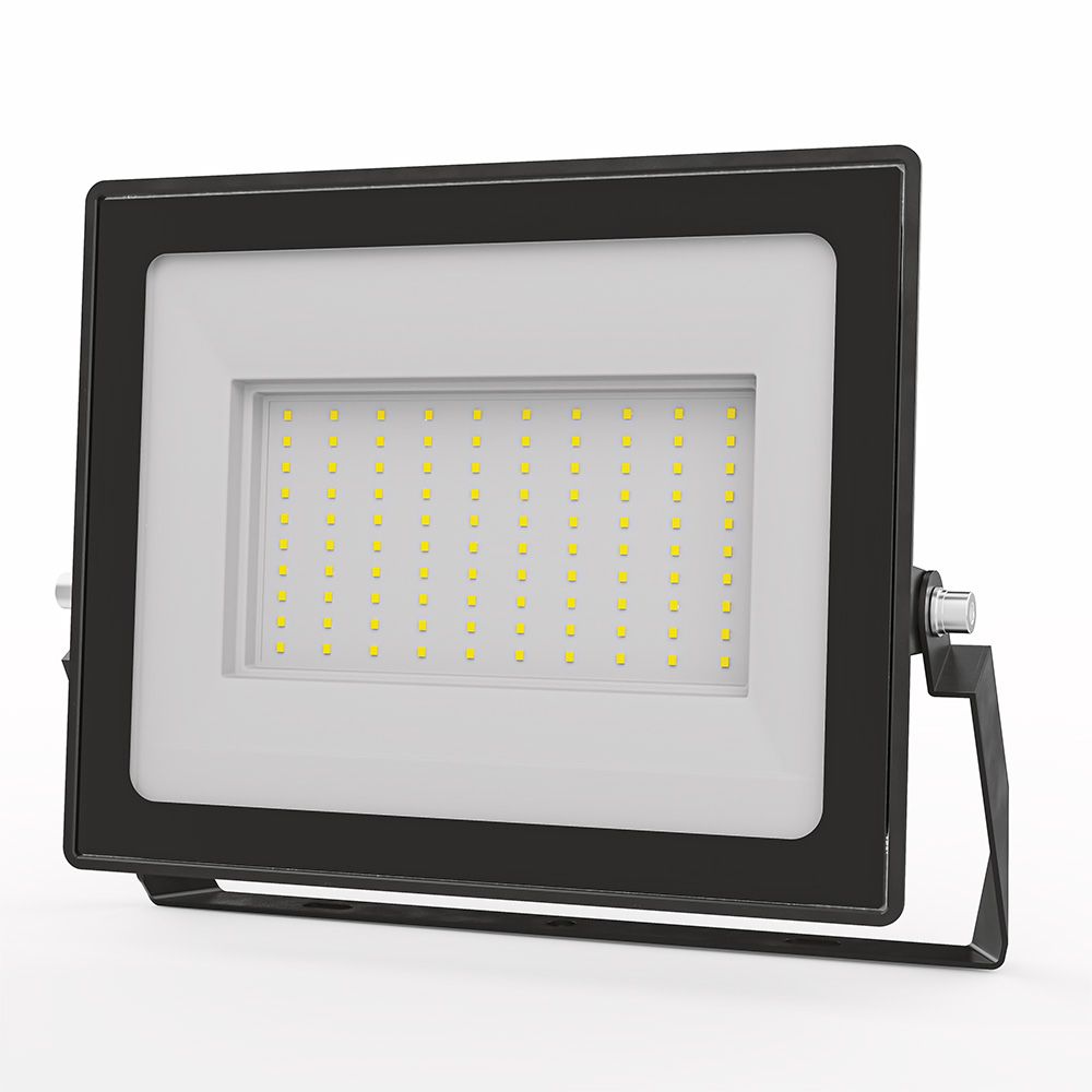 Stratos - LED Breedstraler 100 Watt 8700 Lumen - 4000K Neutraal wit licht - IP65 waterdicht - 15cm Kabel - Schijnwerper | HOFTRONIC