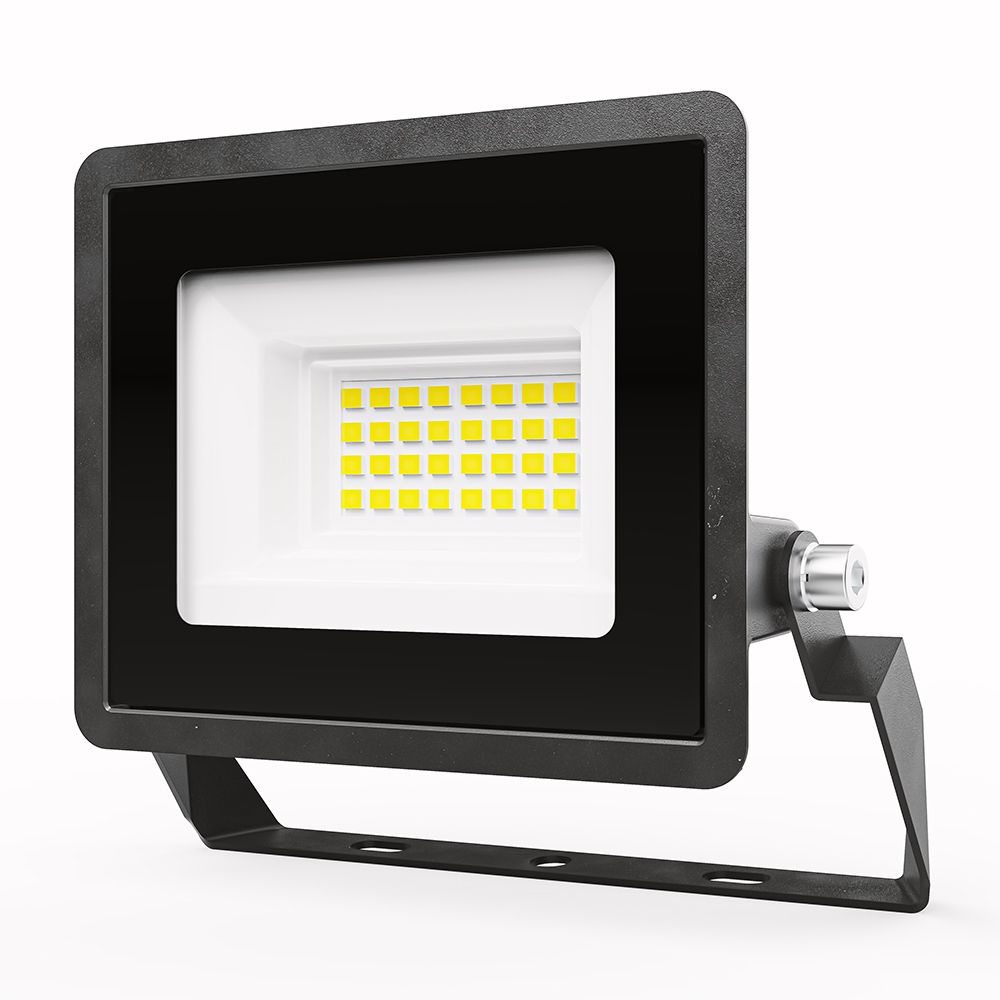 Stratos - LED Breedstraler 20 Watt 1620 Lumen - 6500K Daglicht wit licht - IP65 waterdicht - 15cm Kabel - Schijnwerper | HOFTRONIC