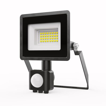 Stratos - LED Breedstraler met bewegingssensor - 20 Watt 1620 Lumen - 6500K Daglicht wit licht - IP65 Waterdicht - 15cm Kabel | HOFTRONIC
