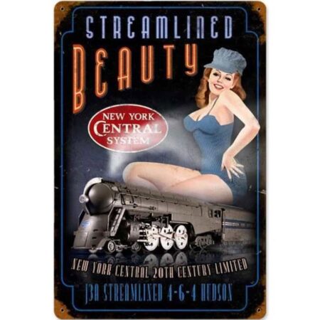 Streamlined Beauty Pin Up Heavy Gauge Metal Sign 44 x 28 cm | Fiftiesstore