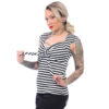 Striped Sweetheart Tie Top Black/White-XXXXL | 29% korting | Steady Clothing