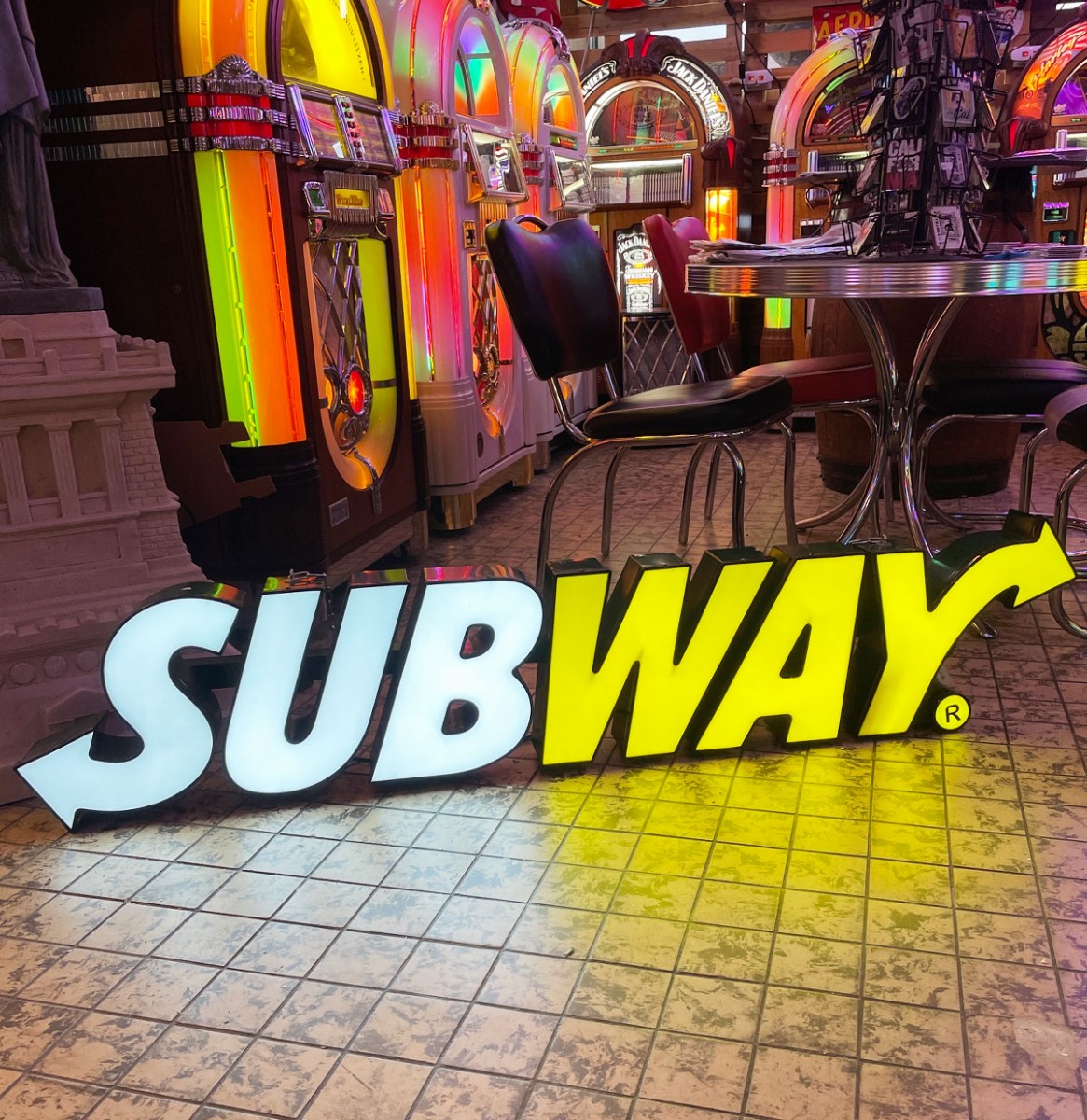 Subway Logo Lichtbak - Origineel 170 x 34 cm | Fiftiesstore
