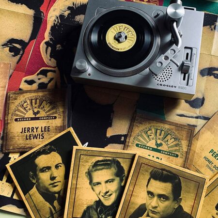 Sun Records Crosley Mini USB Draaitafel incl. 4 x Real Mini 3" Vinyl Johnny Cash