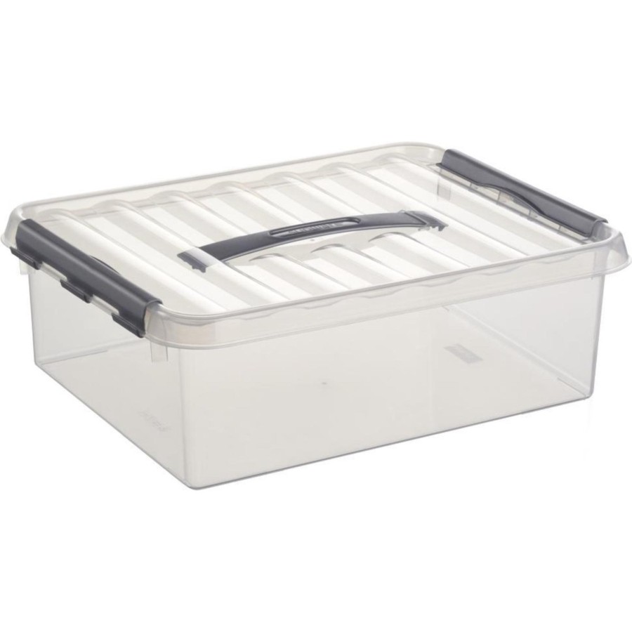 Sunware Q-line Opbergbox 10 Liter Transparant Metaal 40 X 30 X 11 Cm | Sunware